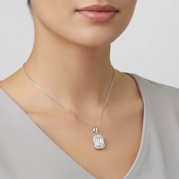 3.50 ct DEW Certified Moissanite Pendant for Wedding or Holiday Gift 18K Gold Plated Ve 18K Gold Plated
