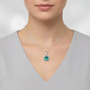 5.50 ct DEW Certified Blue Moissanite Solitaire Pendant in Gold Vermeil Gift