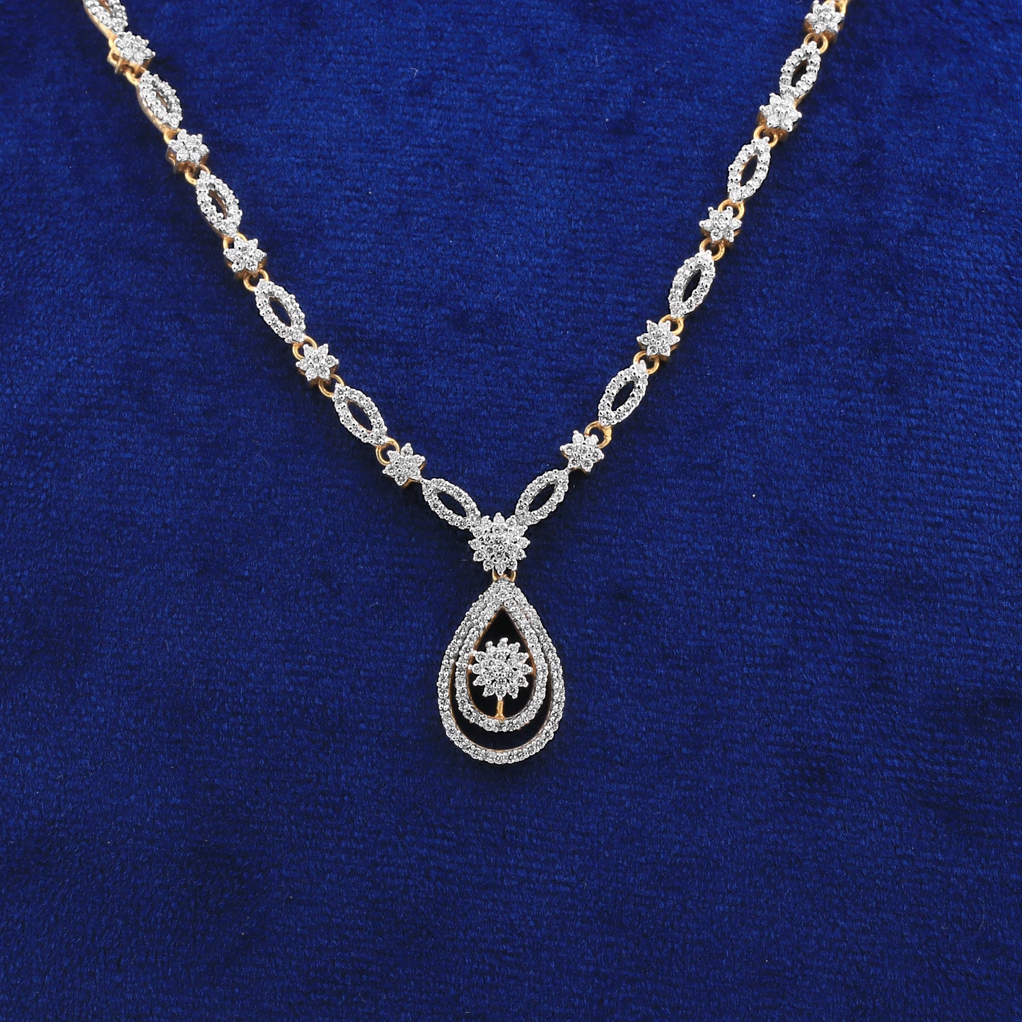 Graceful Diamond Necklace and Earrings Set