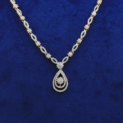 Graceful Diamond Necklace and Earrings Set