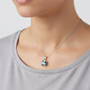 5.50 ct DEW Blue Moissanite Pendant in Gold Vermeil Certified Gift
