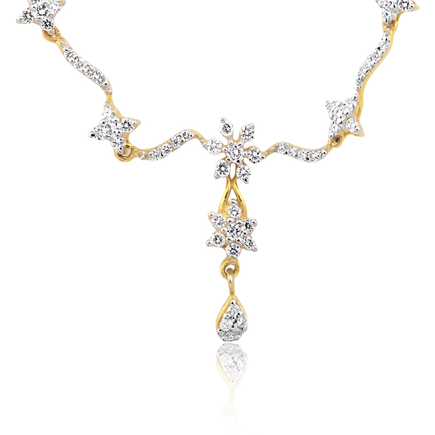 Elegant Diamond Necklace and Earring Set