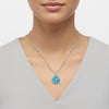 9.30 ct DEW Certified Blue Moissanite Pendant Gold Vermeil Anniversary Jewellery Gift