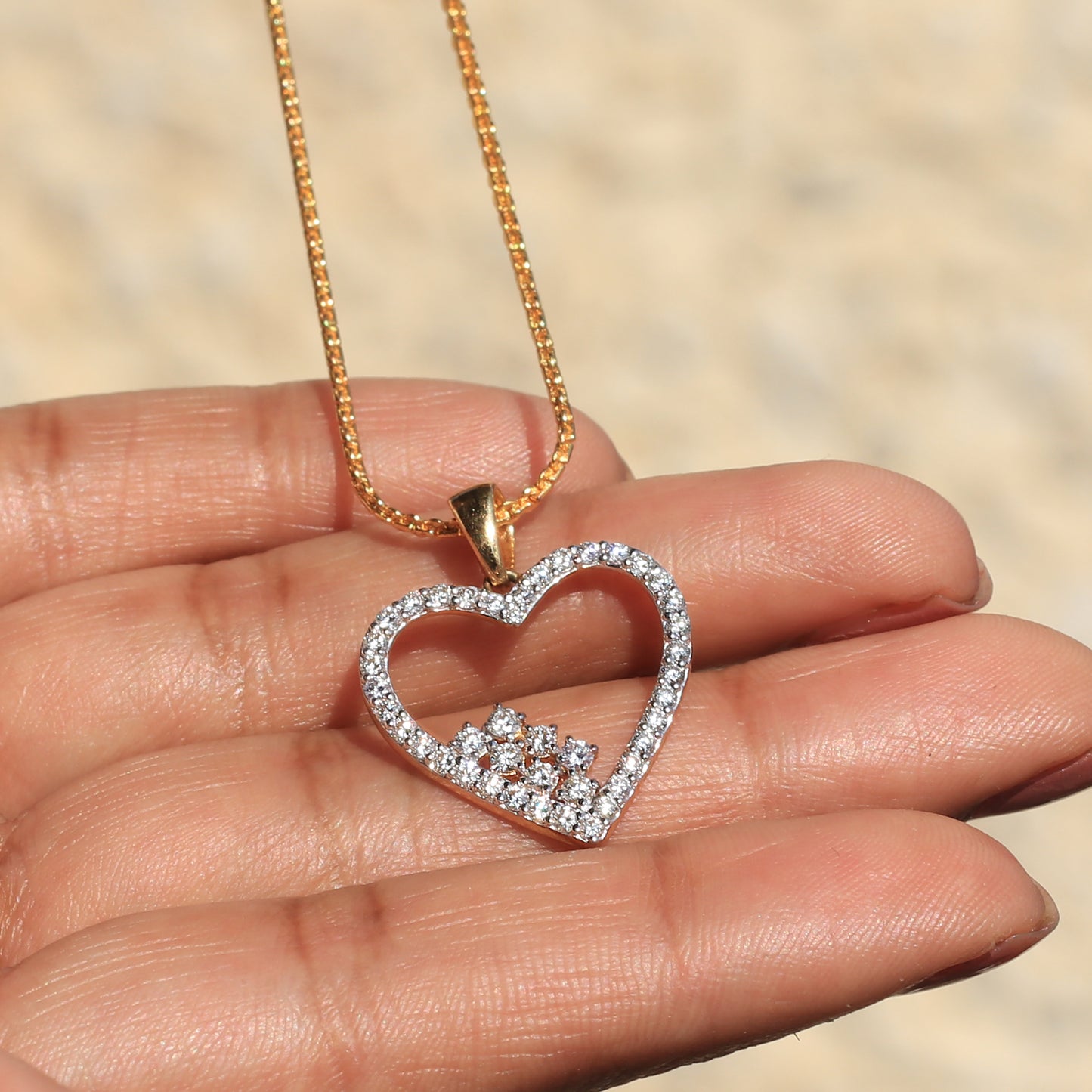 Heart-Shaped Diamond Pendant