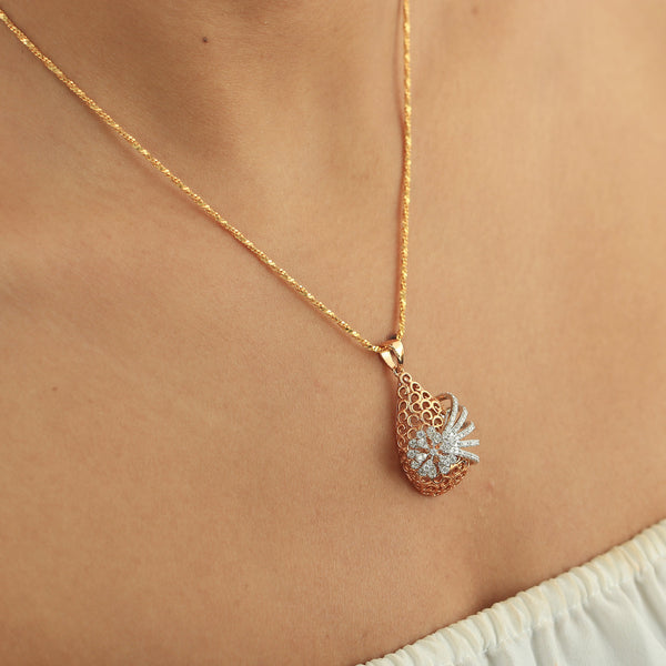 0.88ct Natural Diamond Pendant Necklace