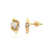 0.38 Ct  Natural Diamond Pendant And Earrings Set 18KT Yellow Gold IGI Certified