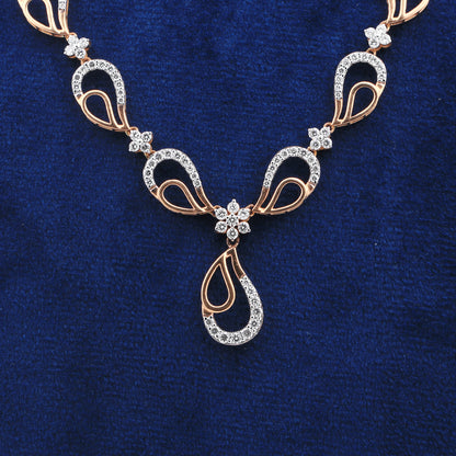 Luxury Diamond Necklace and Earrings Set