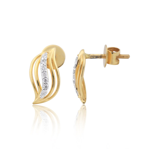0.13 Ct. Natural Diamond  IGI Certified Pendant And Earrings in 18KT Yellow Gold