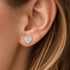 4 ct DEW Certified Treated White Moissanite Solitaire Studs Great Shine 18K Gold Plated
