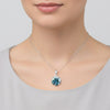 16.30 ct DEW Round Blue Moissanite Pendant in Gold Vermeil