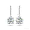 5 ct DEW Round Cut White Moissanite Solitaire Dangler Earrings In Gold Vermeil – white background main image