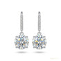 5 ct DEW Round Cut White Moissanite Solitaire Dangler Earrings In Gold Vermeil