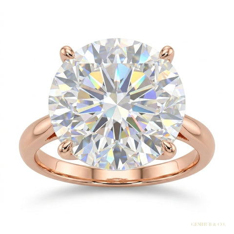 6.00 ct DEW Certified White Moissanite Ring in – Labor Day Jewellery Gift 18K Gold Plated – white background main image