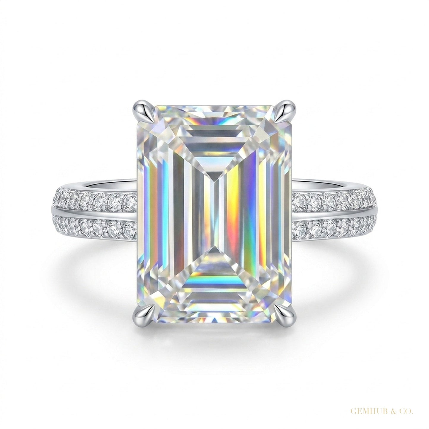 6.10 ct DEW Certified Marquise Cut F VS1 CVD White Moissanite Solitaire Ring 18K Gold P 18K Gold Plated – white background main image