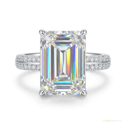 6.10 ct DEW Certified Marquise Cut F VS1 CVD White Moissanite Solitaire Ring 18K Gold P 18K Gold Plated – white background main image