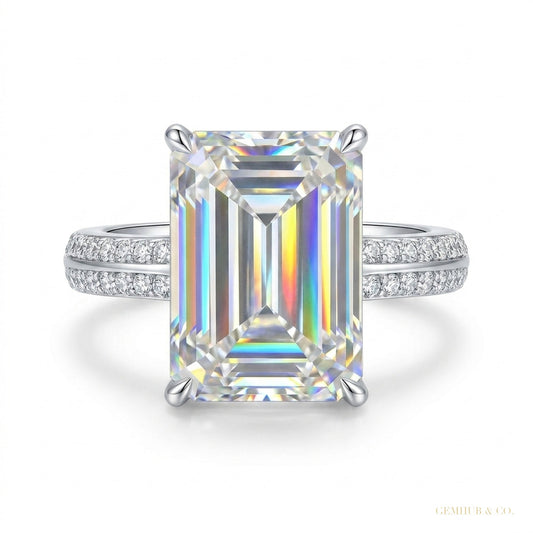 6.10 ct DEW Certified Marquise Cut F VS1 CVD White Moissanite Solitaire Ring 18K Gold P 18K Gold Plated – white background main image
