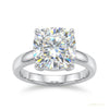 6.10 ct DEW Solitaire Moissanite Ring Engagement Gift Sparkle for Women 18K Gold Plated – white background main image