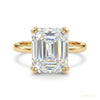 6.30 ct DEW Asscher Cut Off White Moissanite Solitaire Ring in – RARE 18K Gold Plated V 18K Gold Plated – white background main image