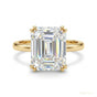 6.30 ct DEW Asscher Cut Off White Moissanite Solitaire Ring in – RARE 18K Gold Plated V 18K Gold Plated