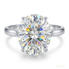 6.50 ct DEW Oval Cut Off White Moissanite Ring in Anniversary Gift Her 18K Gold Plated 18K Gold Plated – white background main image