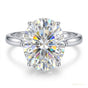 6.50 ct DEW Oval Cut Off White Moissanite Ring in Anniversary Gift Her 18K Gold Plated 18K Gold Plated