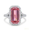 6.50 ct DEW Pink Moissanite Solitaire Ring Luxury Gift for Women Birthday 18K Gold Plat 18K Gold Plated – white background main image