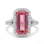 6.50 ct DEW Pink Moissanite Solitaire Ring Luxury Gift for Women Birthday 18K Gold Plat 18K Gold Plated