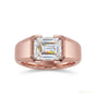 6.55 ct DEW Emerald Cut Off White Moissanite Ring – Bridal Special 18K Gold Plated Verm 18K Gold Plated