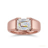 6.55 ct DEW Emerald Cut Off White Moissanite Ring – Bridal Special 18K Gold Plated Vermeil in 18K Gold Plated Vermeil