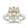 6.75 ct DEW EGL Certified Cushion Cut White Moissanite Ring 18K Gold Plated – white background main image