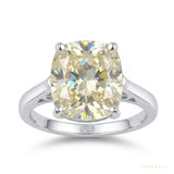 6.75 ct DEW EGL Certified Cushion Cut White Moissanite Ring 18K Gold Plated – white background main image