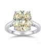 6.75 ct DEW EGL Certified Cushion Cut White Moissanite Ring 18K Gold Plated