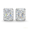 6 ct DEW Certified Radiant Cut White Moissanite Solitaire Studs In Gold Vermeil – white background main image