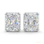 6 ct DEW Certified Radiant Cut White Moissanite Solitaire Studs In Gold Vermeil