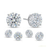 6 ct DEW Certified White Moissanite Solitaire Studs Round Cut In Gold Vermeil – white background main image
