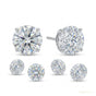 6 ct DEW Certified White Moissanite Solitaire Studs Round Cut In Gold Vermeil