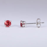 GEMHUB 925 Sterling Silver Gemstone Stud Earrings - Red Garnet 2.15 Ct