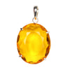 GEMHUB Yellow Citrine Oval 65 Ct natural gemstone pendant in 925 sterling silver