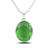 GEMHUB Green Amethyst Oval 100 Ct natural gemstone pendant in 925 sterling silver
