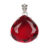 GEMHUB Red Topaz Pear 90 Ct natural gemstone pendant in 925 sterling silver