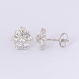 GEMHUB 925 Sterling Silver Gemstone Stud Earrings - White Zircon 6.30 Ct