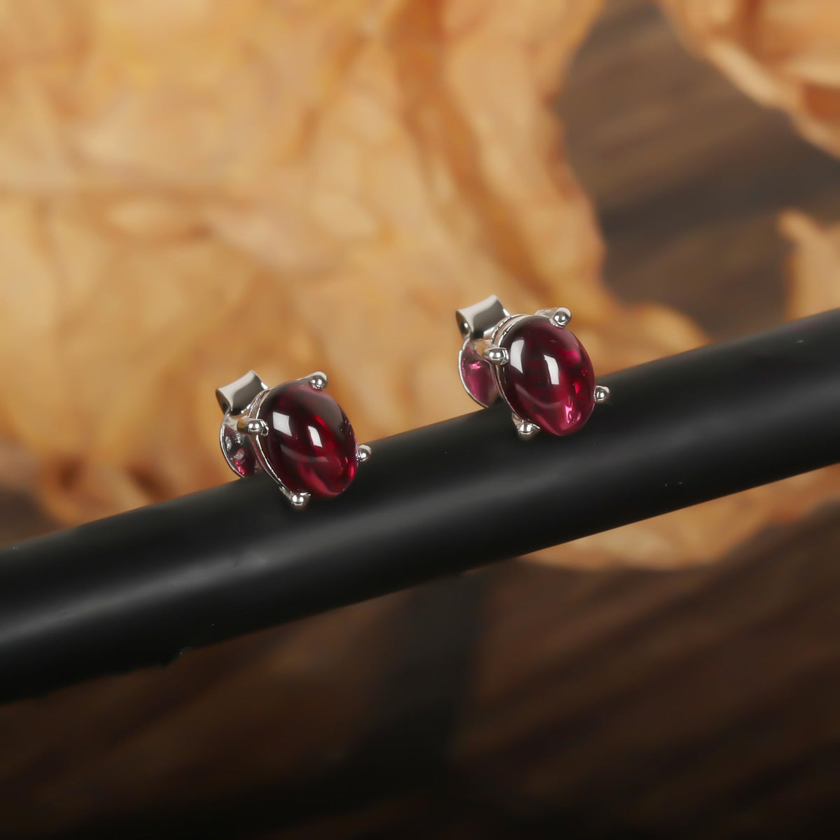 GEMHUB 925 Sterling Silver Gemstone Stud Earrings - Purple Amethyst 4.15 Ct
