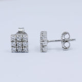 GEMHUB 925 Sterling Silver Gemstone Stud Earrings - White Zircon 5.60 Ct