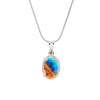 GEMHUB Multicolor Mystic Topaz Oval 39 Ct natural gemstone pendant in 925 sterling silver