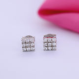GEMHUB 925 Sterling Silver Gemstone Stud Earrings - White Zircon 5.60 Ct