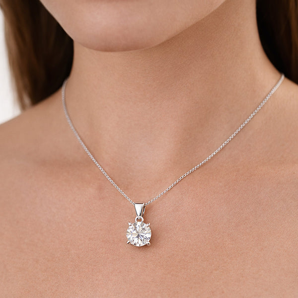 20 ct DEW F VS1 Moissanite Pendant in Gold Vermeil – Perfect Gift for Her This Fall