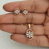 0.58 Ct.18KT Rose Gold Pendant And Earrings Set with  Natural Diamonds, IGI Cert