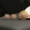 0.59 Ct. IGI Certified 18KT Rose Gold Natural Diamond Pendant And Earrings Set