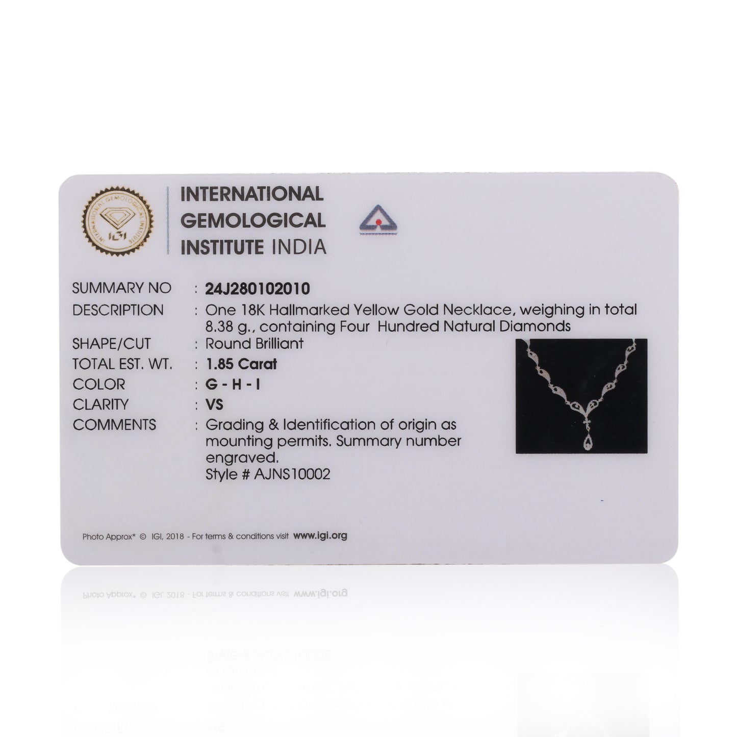 Graceful Diamond Necklace and Earring Set