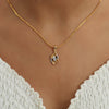 0.38 Ct  Natural Diamond Pendant And Earrings Set 18KT Yellow Gold IGI Certified